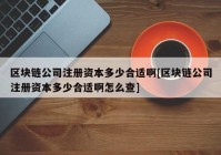 区块链公司注册资本多少合适啊[区块链公司注册资本多少合适啊怎么查]